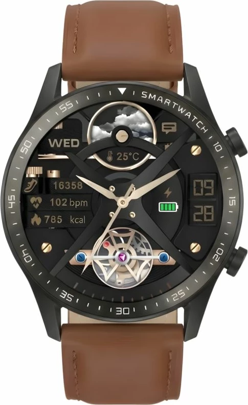 Smartwatch Gravity GT10-4, dy rripa, e zezë