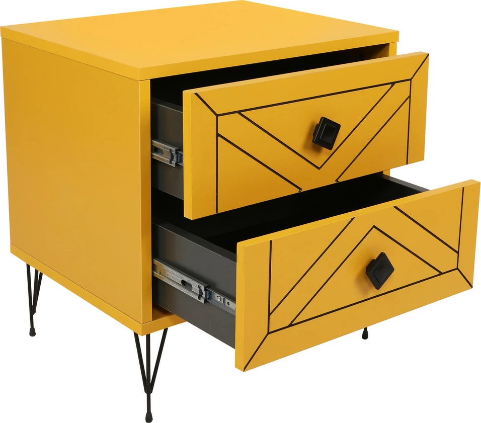 Komodinë natyrale Hanah Home, Luna, e verdhë