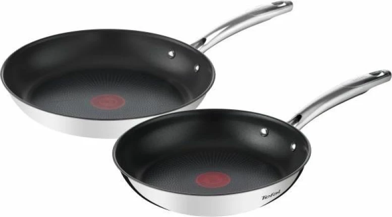 Tiganë Tefal Duetto+ G732S255, inox/zeza, set 2 copë (24/28 cm)