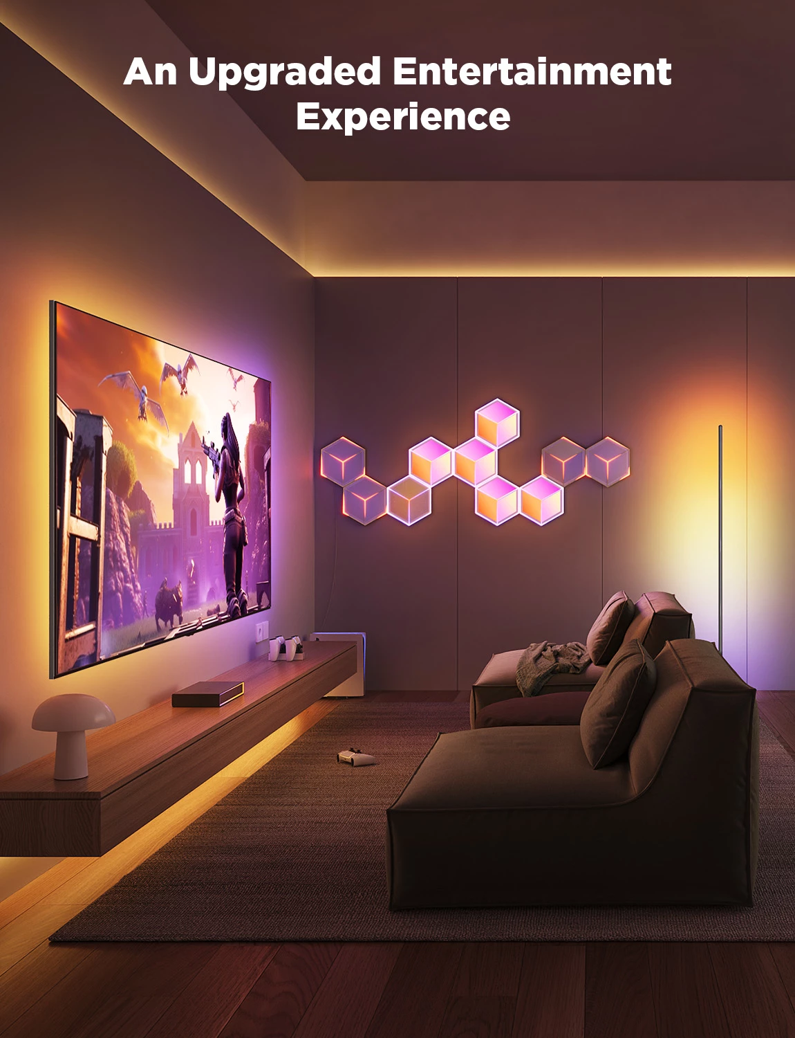 Panel dritash LED Govee Glide Hexagon Light Panels Ultra, RGBIC, Wi‑Fi, 7 copë