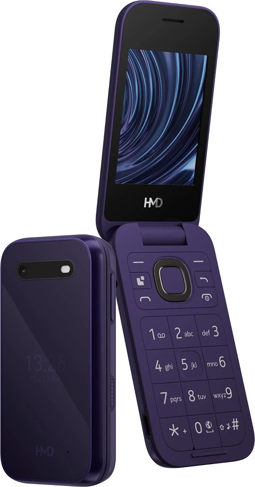 Celular me kapak HMD 2660 Flip, Dual SIM, 4G LTE, 128 MB memorie, Viola