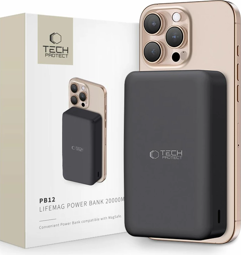 Powerbank Tech-Protect PB12 LifeMag 20000mAh MagSafe, zi