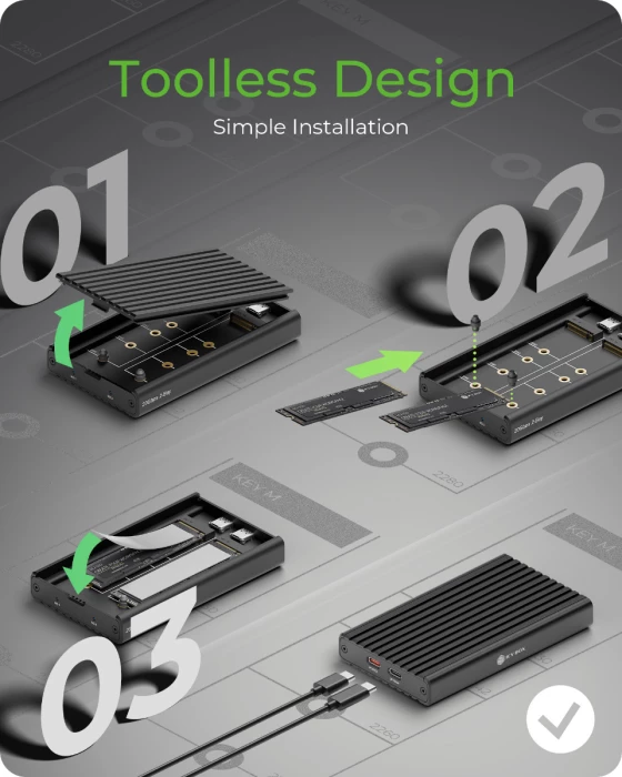 Kasë për 2x SSD M.2 NVMe ICYBOX IB-2817M-C32, USB-C 3.2 Gen 2x2, e zezë