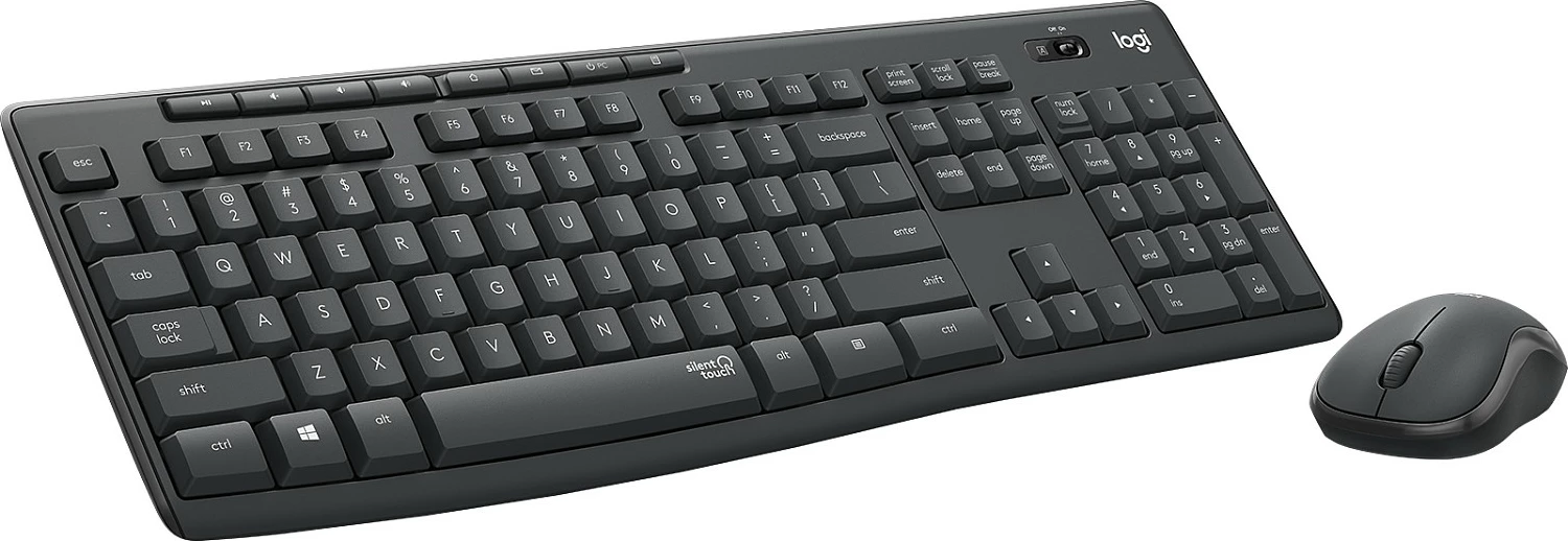 Set tastierë + maus Logitech MK295 Silent Wireless, full-size 100%, RF 2.4GHz, QWERTY Nordic, Graphite