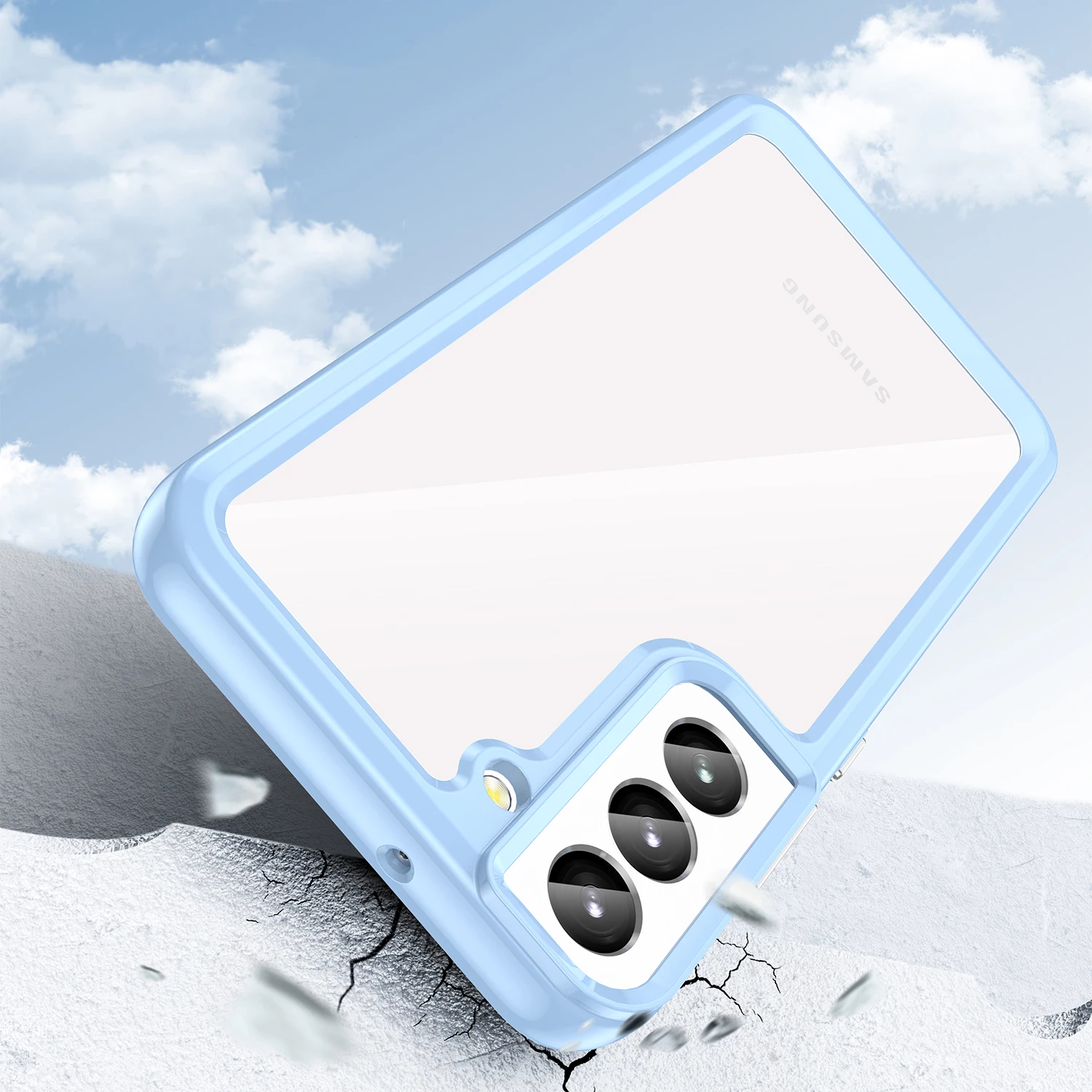 Mbështjellës Hurtel Outer Space Case për Samsung Galaxy S23+, kornizë xhel, kaltër