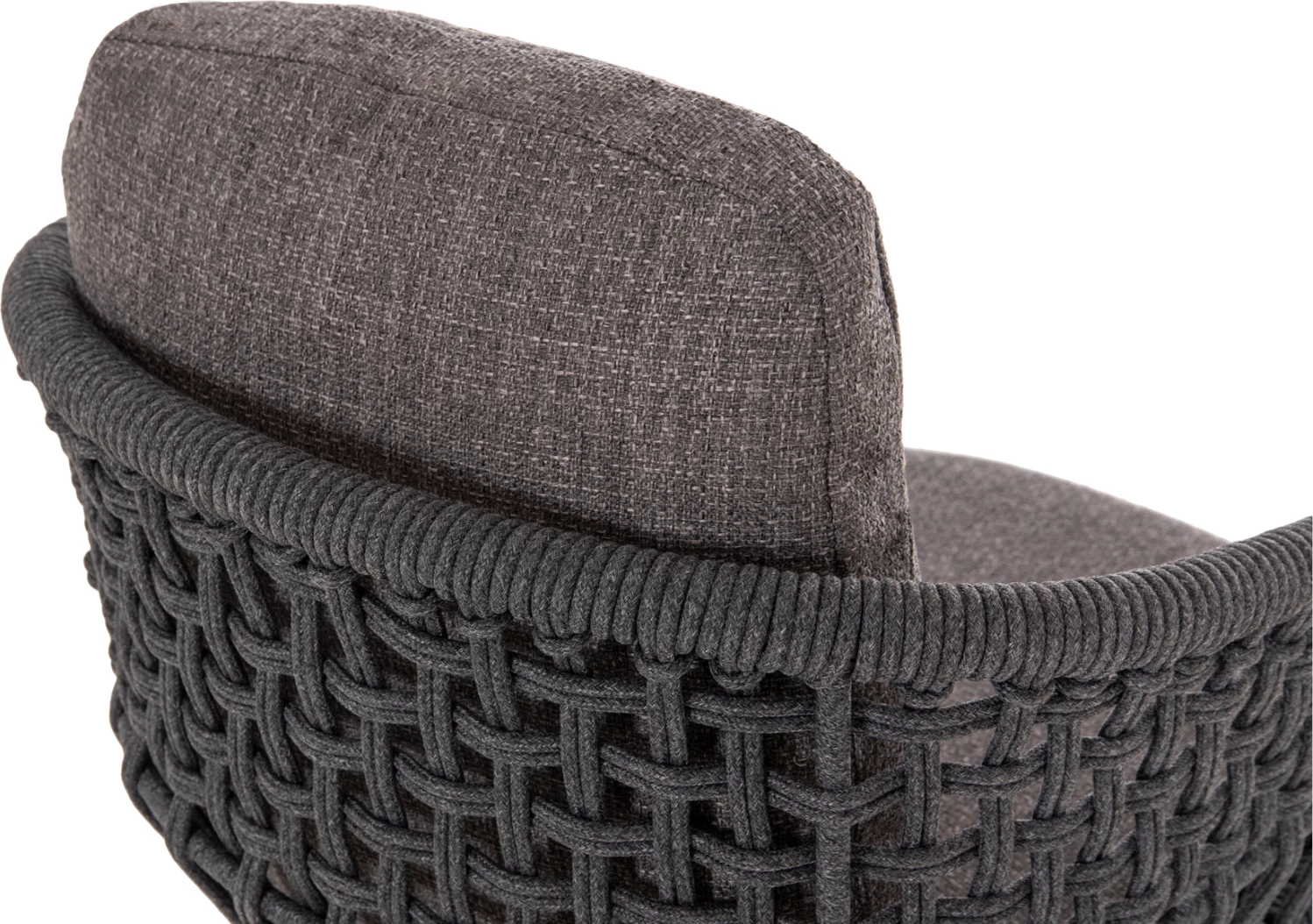 Karrige ngrënieje LADRIS, alumin ngjyrë qymyr, jastëkë, 65x66.5x78cm