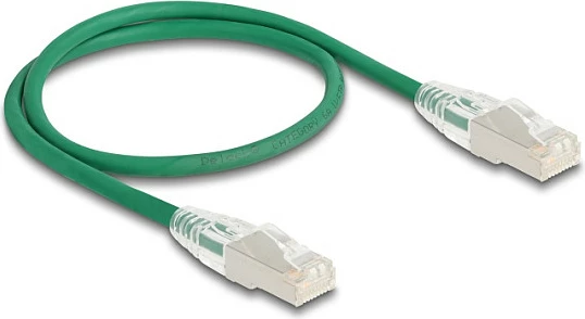 Kablë rrjeti DeLOCK RJ45 Cat6a U/FTP Slim 0.5 m, e gjelbër