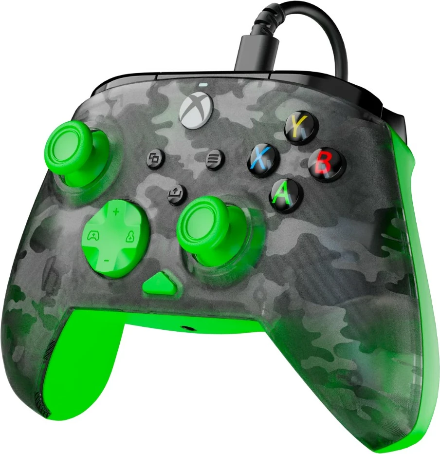 Kontroller i kablluar Turtle Beach Rematch Core për Xbox/PC, Camo zi/jeshil