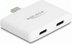 Adapter USB-C DeLOCK, 10Gbps, Video 4K 60Hz, PD 92W, i bardhë