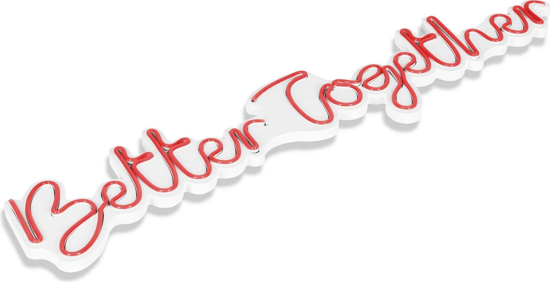 Dekor dritash LED plastike, 'Better Together', ngjyrë e kuqe