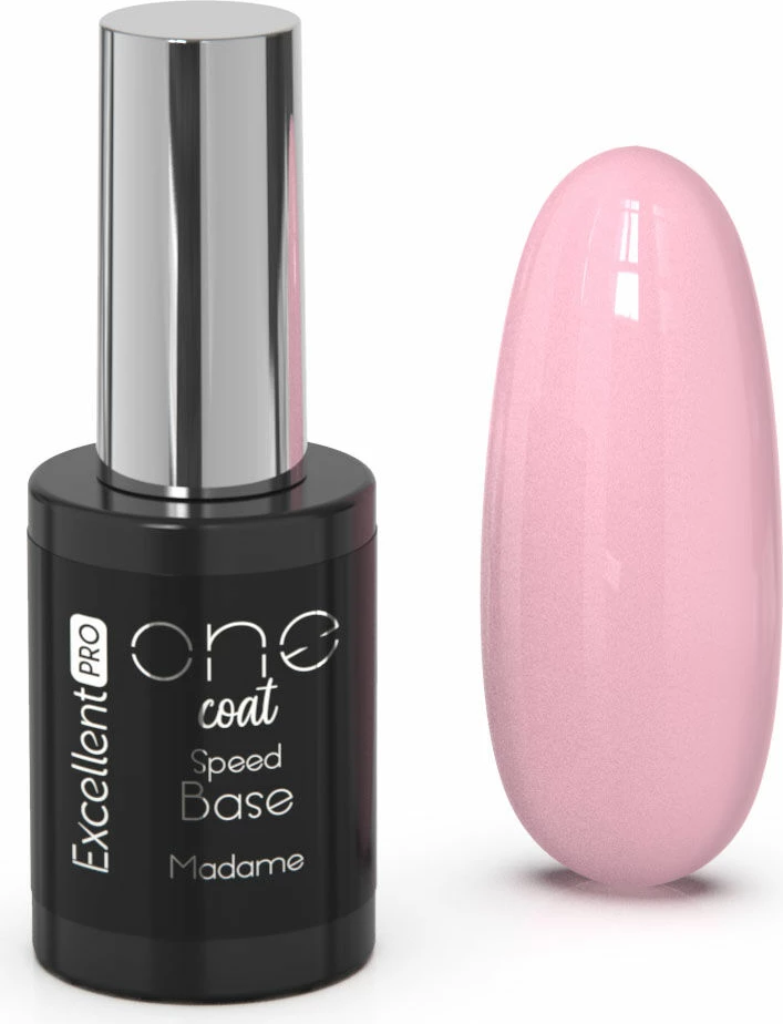 Bazë për thonj për femra Excellent PRO One Coat Speed Base Hybrid Covering Base Madame, 11g, rozë e zbehtë