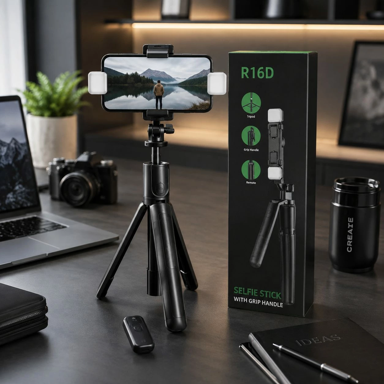 Selfie Stick R16D me tripod dhe telekomandë Bluetooth