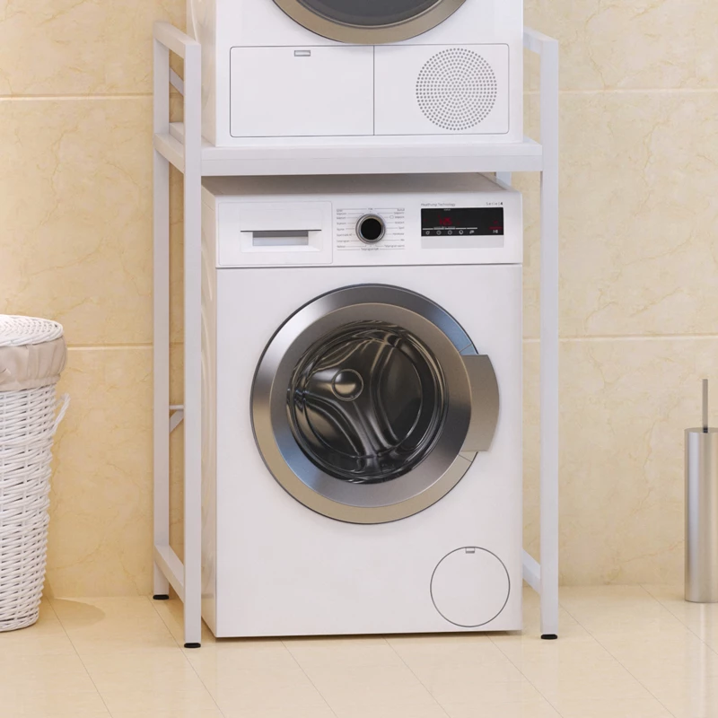 Raft mbajtës për lavatriçe ose tharëse, metal i bardhë, Delavar, 72x60x116cm