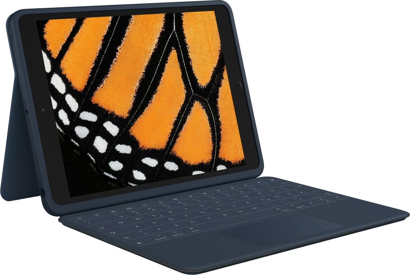 Mbështjellës me tastierë Logitech Rugged Combo 3 Touch për iPad, QWERTZ, trackpad, ngjyrë kaltër