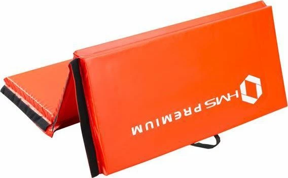 Dyshek gjimnastike palosës HMS MGS01 240x120x5 cm, 4-pjesësh, PVC, me sipërfaqe anti-rrëshqitëse, me doreza transporti, portokalli