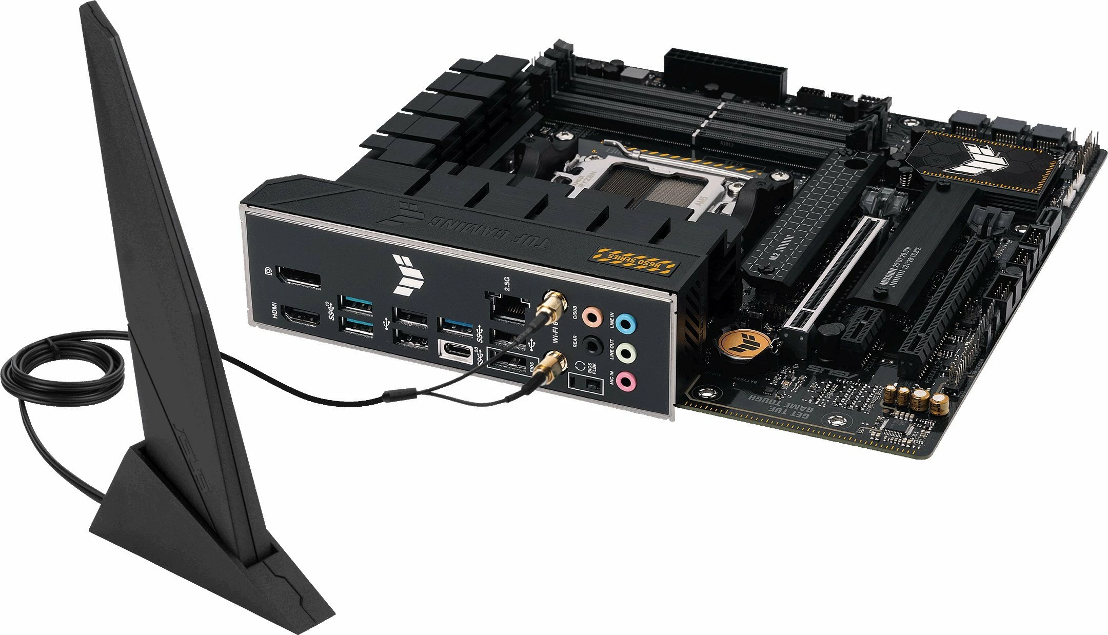 Pllakë amë Asus TUF GAMING B650M-PLUS WIFI, Micro ATX, DDR5, Wi‑Fi, Bluetooth, E zezë
