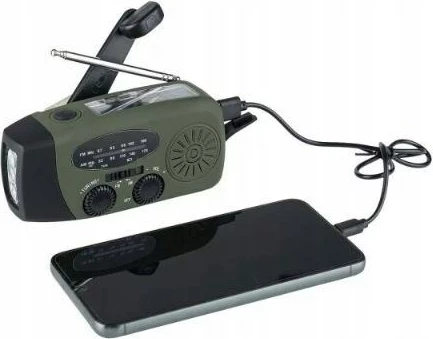 Radio emergjente FOSCO Outdoormen Edit, solar-dynamo, e zezë