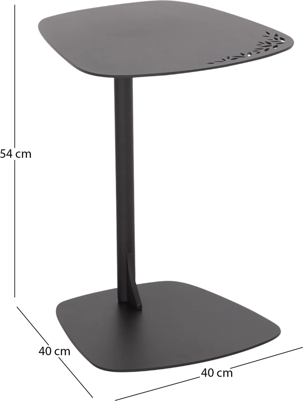 Tavolinë anësore për jashtë, alumin, ngjyrë qymyr, CD6417.02, 40x39x53cm