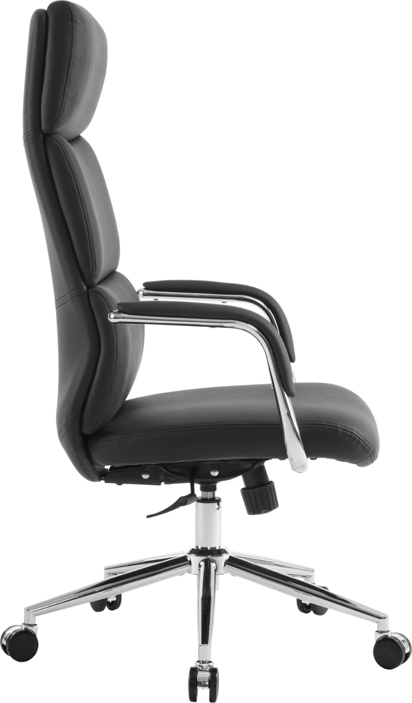 Karrige zyre MEITE FH18353.01, lëkurë sintetike e zezë, bazë kromi, 66x71x127cm