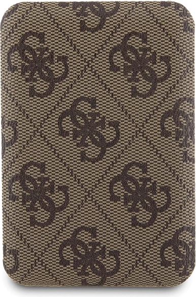 Mbështjellës Guess 4G Metal Logo me powerbank MagSafe 5000mAh për iPhone 15, Kafe, Set