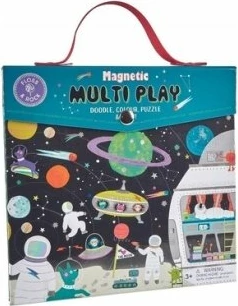 Set loje magnetik Floss & Rock 4-në-1 Space, 22.5 x 23.5 cm, shumëngjyrësh