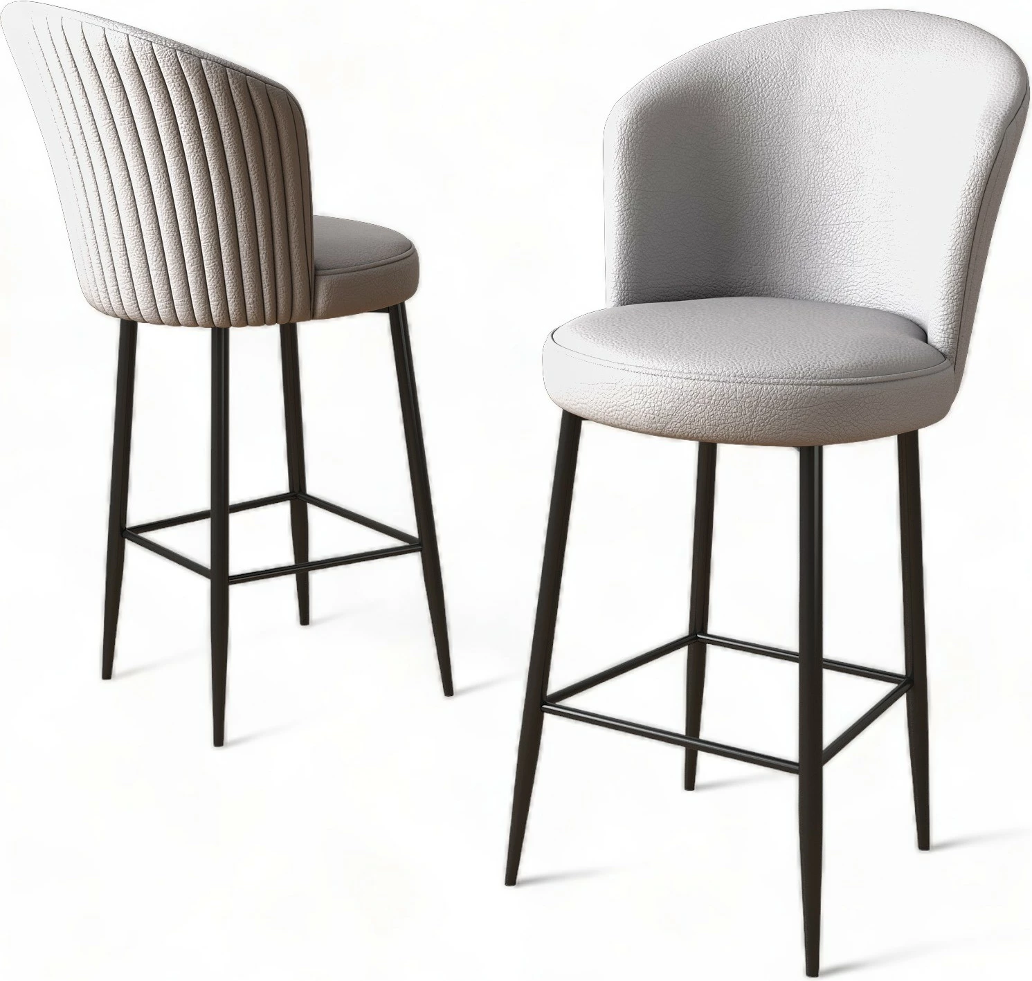 Set karrigesh për bar (4 copë), Hanah Home, Uras, gri, e zezë