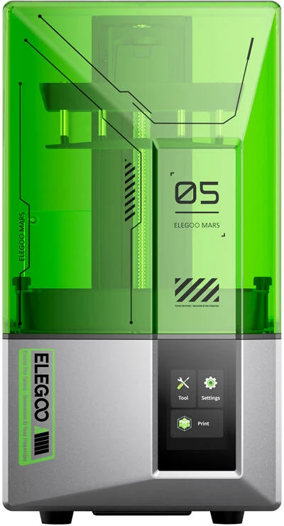 Printer 3D Elegoo Mars 5, MSLA, 6.6", 4K, i gjelbër