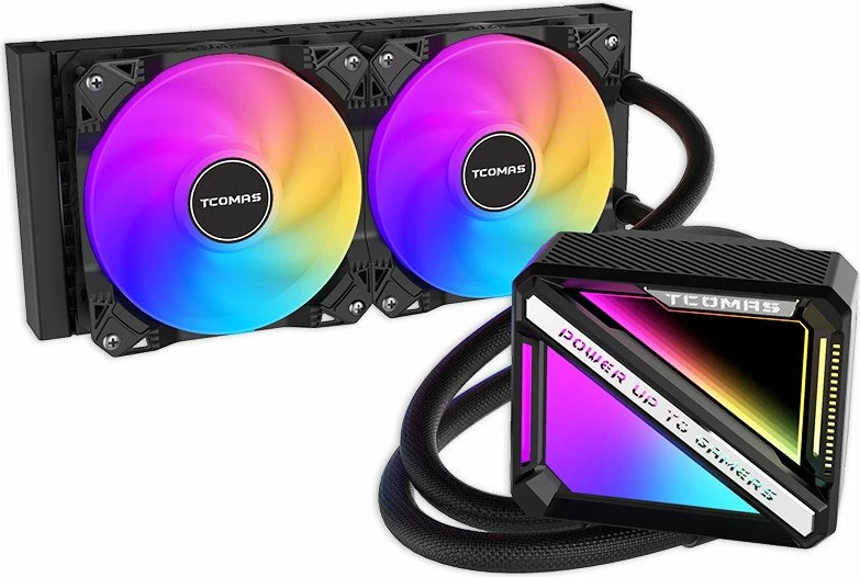 Ftohës me ujë për CPU Tcomas LE200 240mm ARGB, 2x120mm, i zi