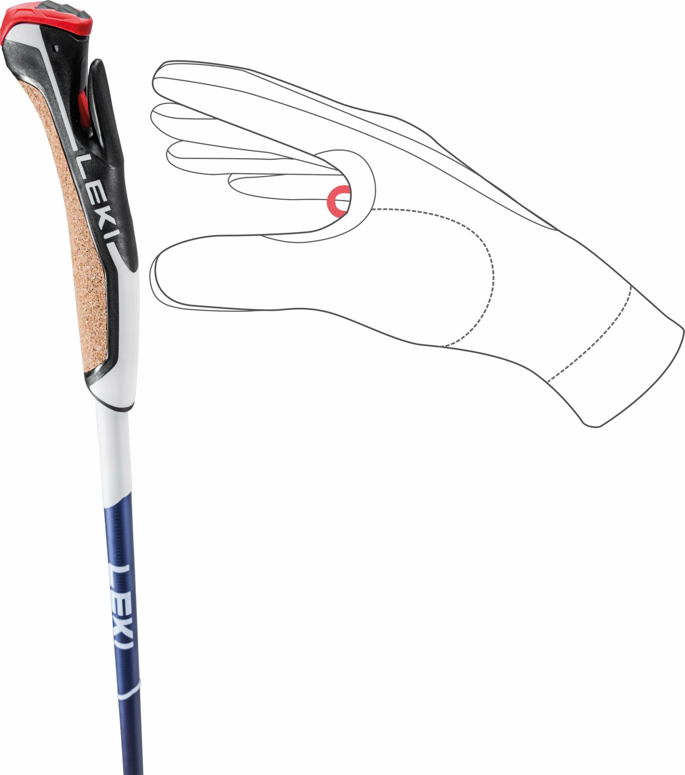 Shkopinj Nordic Walking Leki Smart Pacer Lite 120, 120 cm, karbon, blu, set 2 copë
