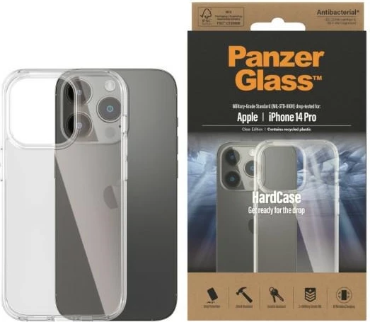 Mbështjellës PanzerGlass HardCase për iPhone 14 Pro, transparent