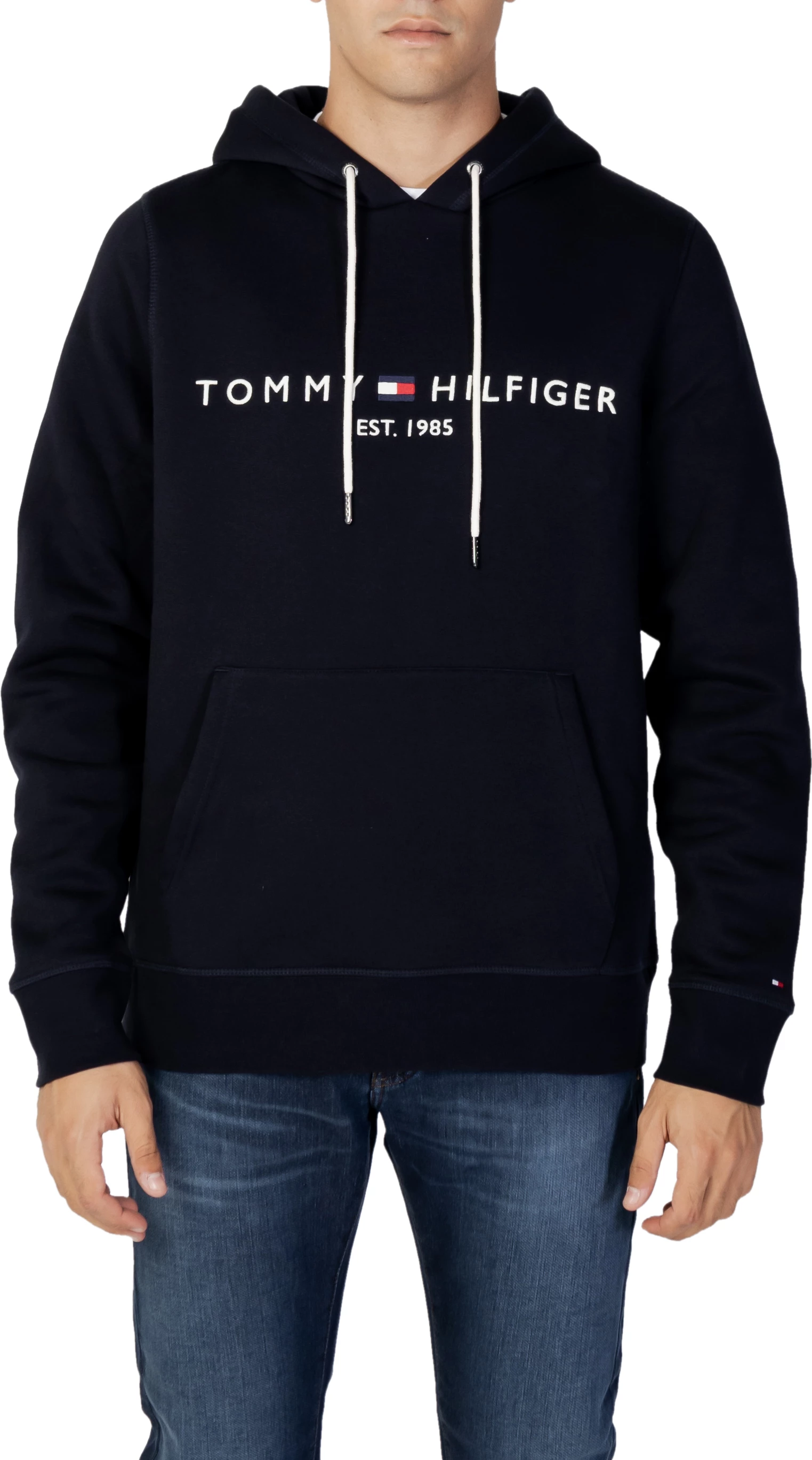 Duks me kapuç për meshkuj Tommy Hilfiger CORE TOMMY LOGO MW0MW10752, kaltër e errët
