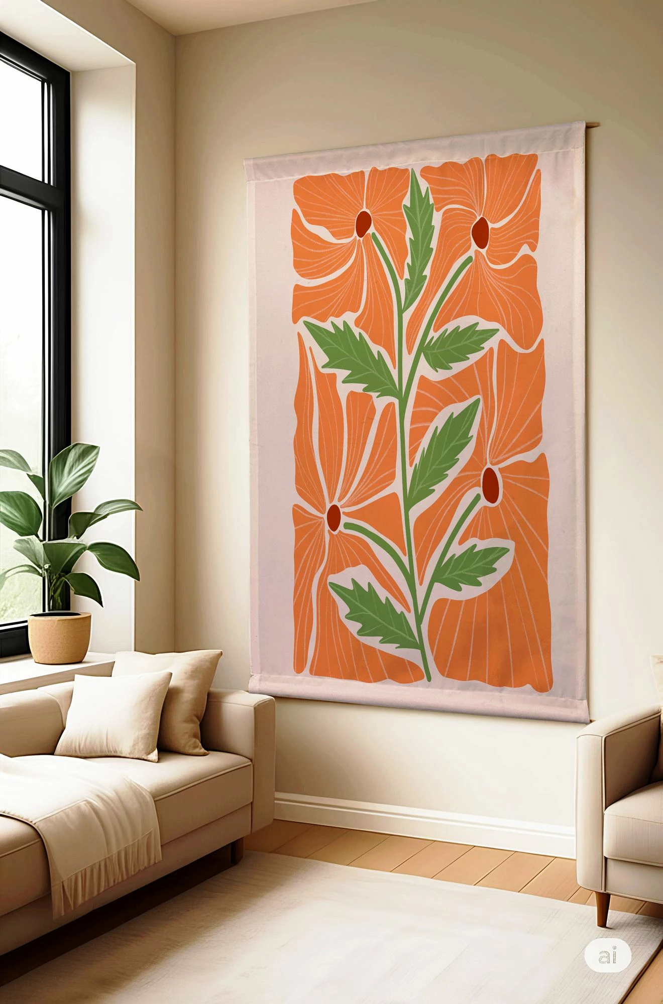 Pikturë dekorative poliestër Wallity, Polybaby 19, 145x200
