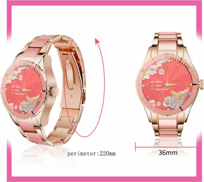 Smartwatch për femra Rubicon, rozë