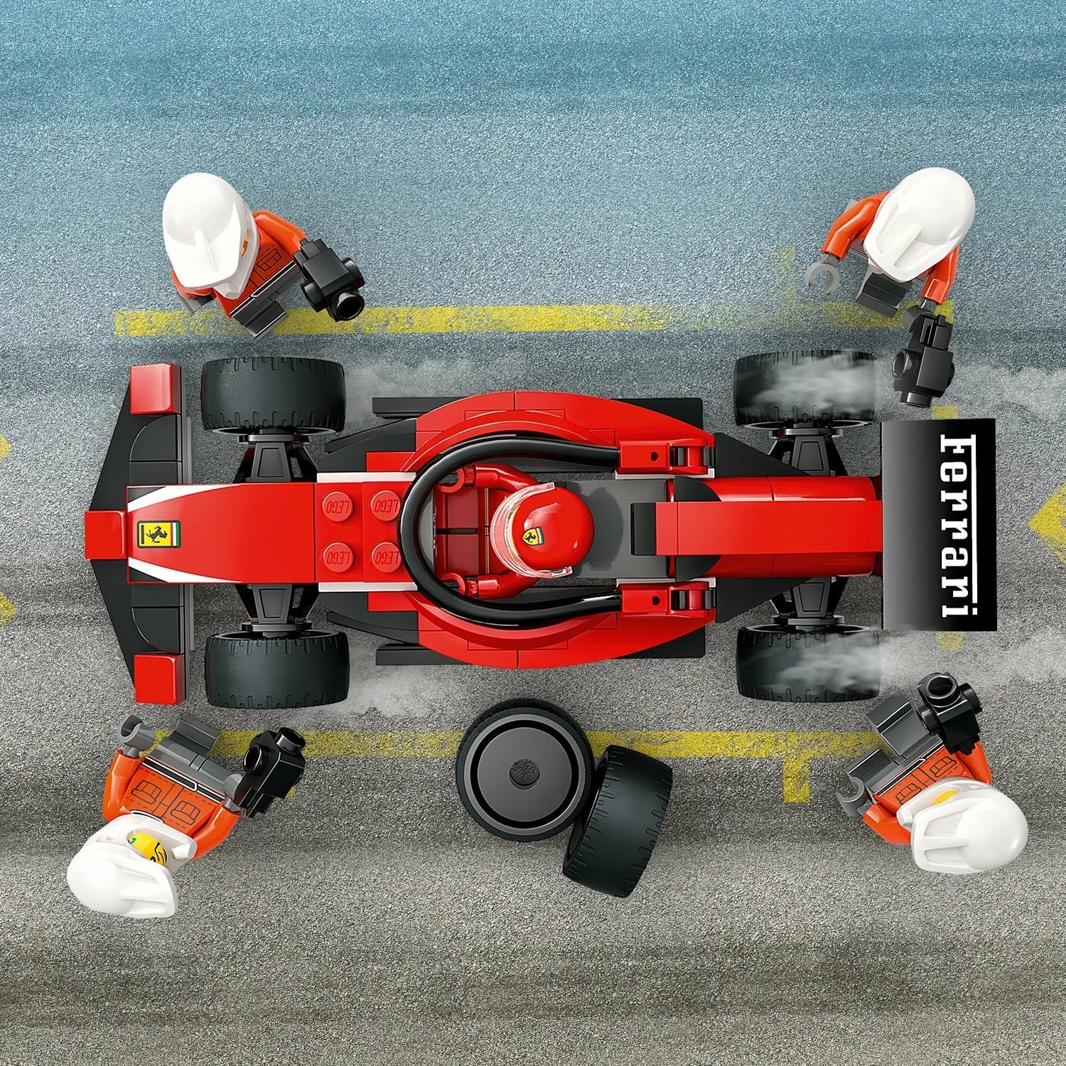 Set ndërtimi LEGO City F1 Pit Stop and Mechanics me Ferrari Car 60443, 322 copë