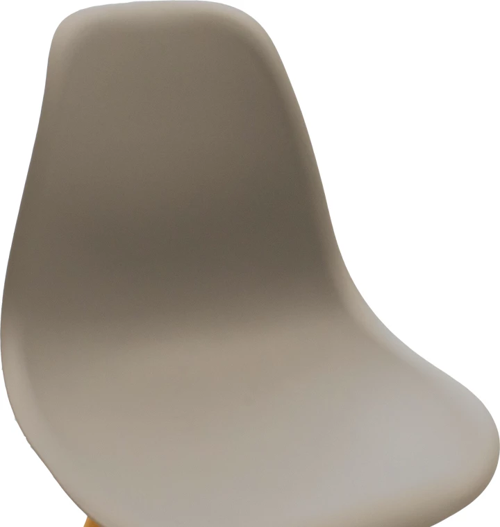 Karrige Julita, PP, ngjyrë kapuçino, këmbë druri natyral, 46x52x80cm, set prej 4 copësh