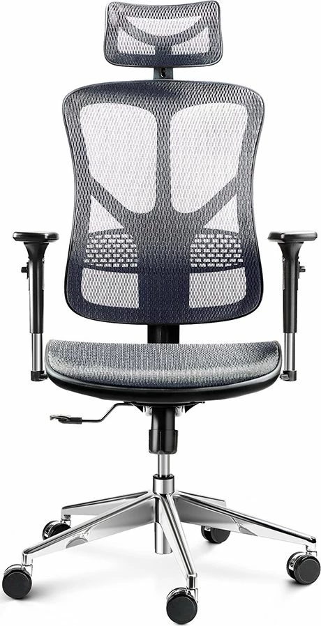 Karrige zyre Diablo Chairs V-Basic, me rrota dhe mbështetëse krahu, e zezë/gri