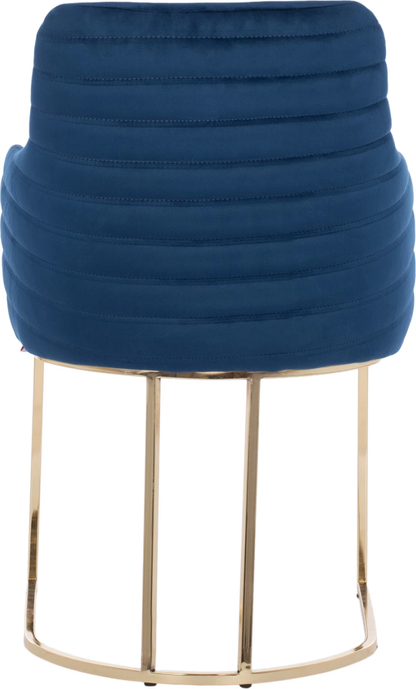 Karrige me krahë “SOLANA” FH9275.08 kadife blu me këmbë metali ngjyrë ari 54x63x87H cm., set prej 2 copë