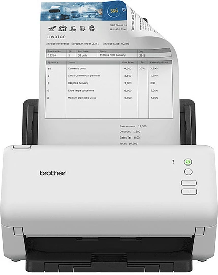 Skaner dokumentesh Brother ADS-4100, A4, ADF 60 fletë, Duplex, 35 ppm, 600 dpi, i bardhë