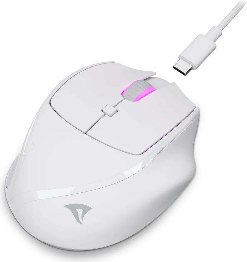 Maus Sharkoon OfficePal M25W, wireless + USB Type-C, 4000 DPI, i bardhë