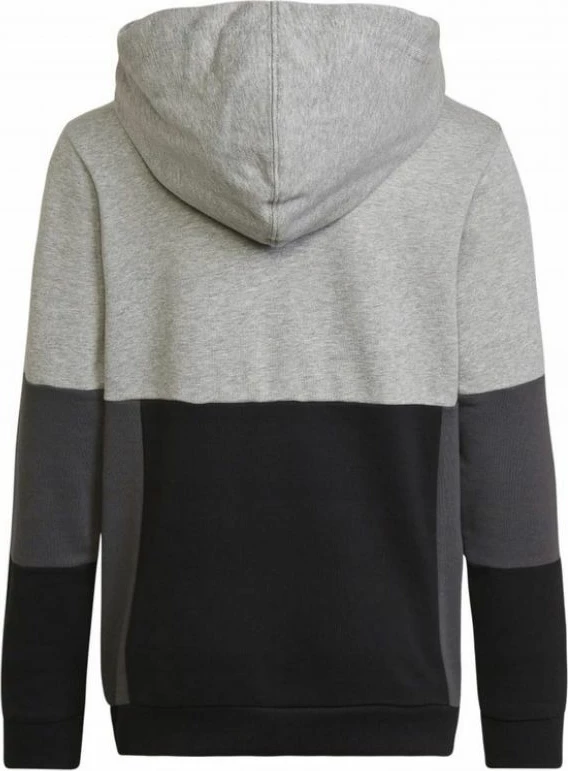 Duks për fëmijë adidas, me kapuç, ngjyrë e zezë dhe gri