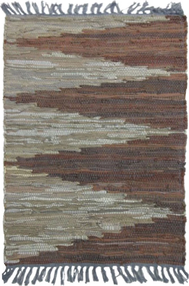 Qilim FLAME, lëkurë, kafe-bezhë, 60x90