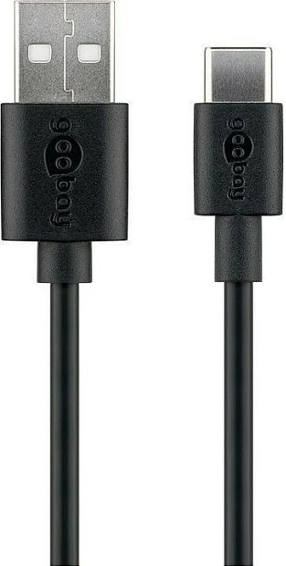 Kabllo USB Goobay 59122, USB-A në USB-C, 2 m, USB 2.0, 3A, e zezë