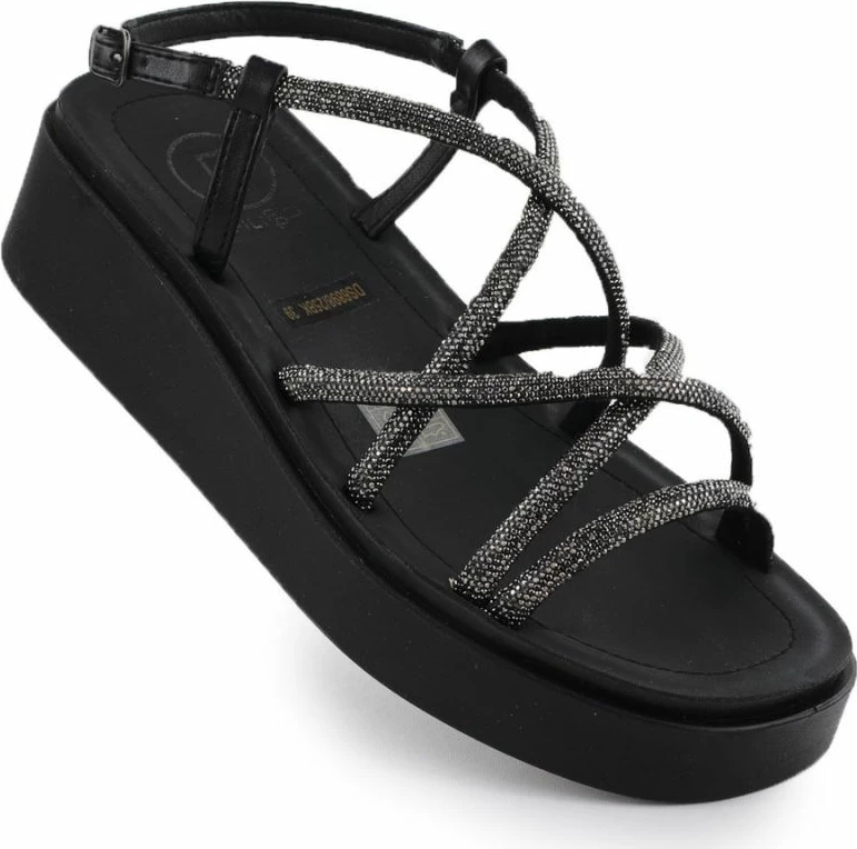 Sandale me platformë Filippo DS6898, të zeza, femra