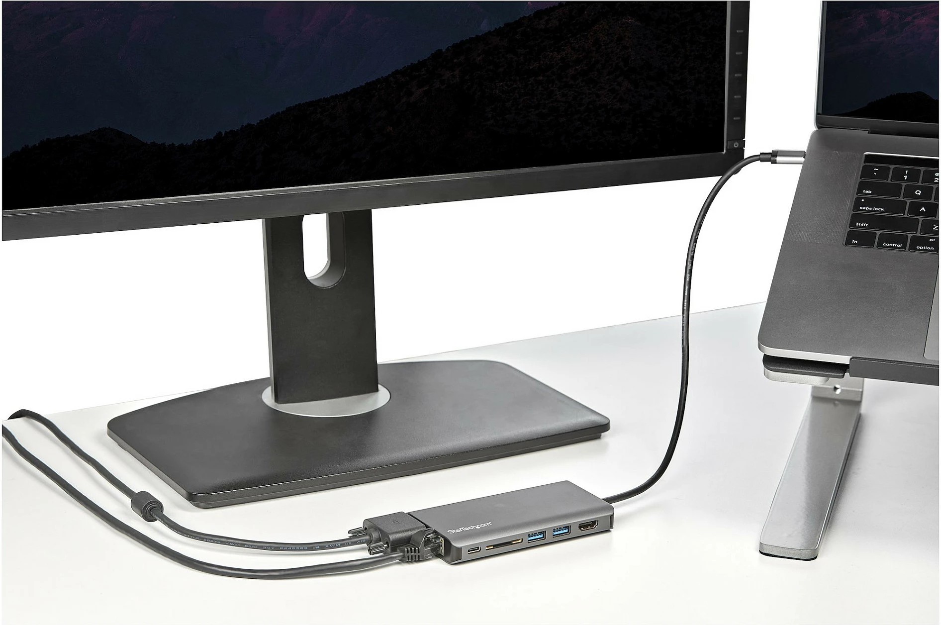 Adapter multiport USB-C StarTech DKT30CHVAUSP, mini docking me HDMI 4K, VGA, 100W PD, USB 3.0, LAN, SD, gri