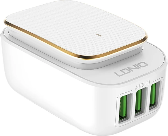 Karikues USB LDNIO A3305 3x USB 3.4A 17W me kabllo Lightning, i artë