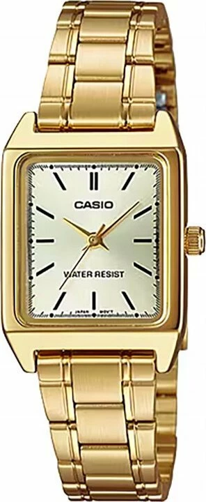 Orë dore Casio LTP-V007G-9EUDF, kuarc, analoge, 30 m, rrip çelik inox, me kuti, e artë
