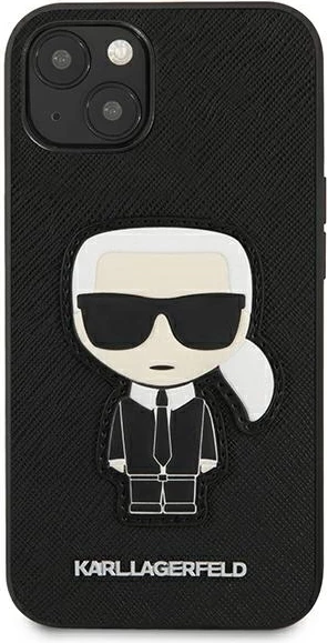 Mbështjellës Karl Lagerfeld Ikonik Saffiano për iPhone 13 mini, Hardcase, i zi