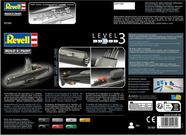 Model plastik Revell U.S.S. Nautilus 1/305, 30 cm, për djem