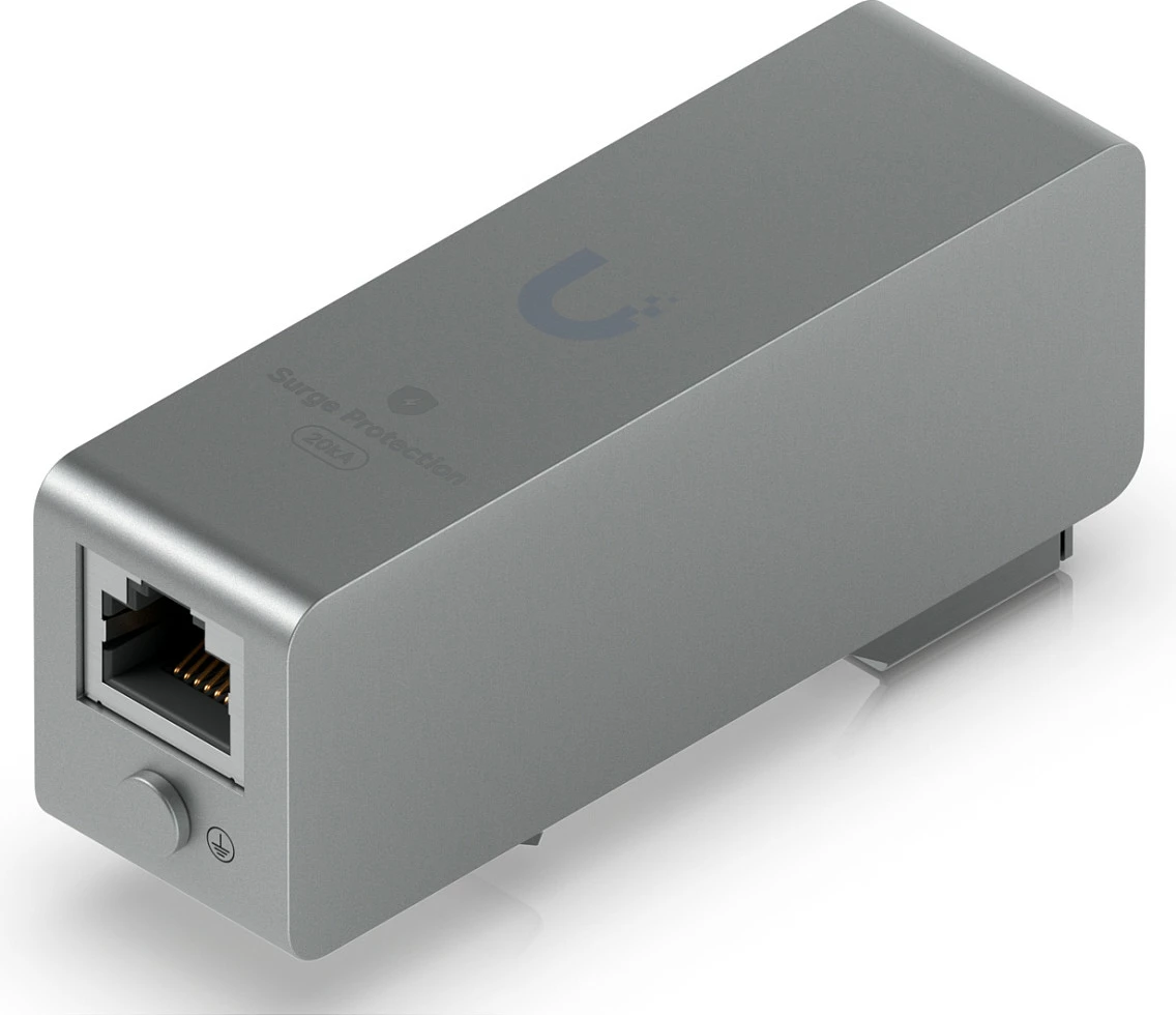Mbrojtës surtensioni Ethernet Ubiquiti UACC-ETH-SP-DIN, 10GbE, PoE++, 600V, gri