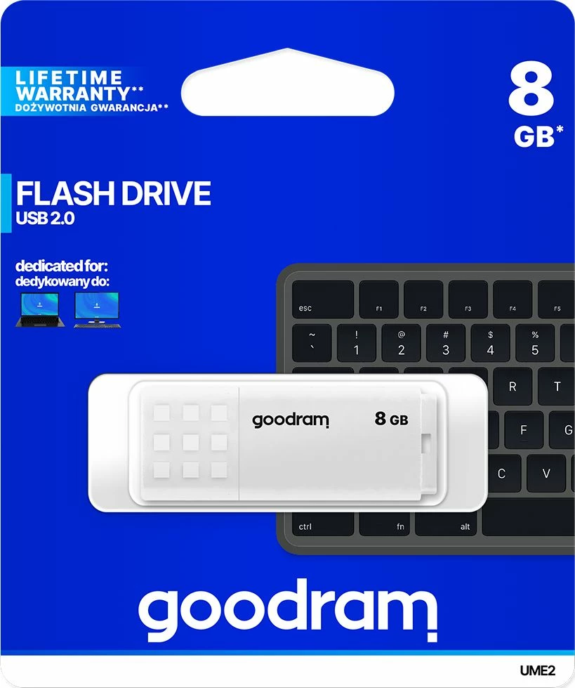 Pendrive GoodRam UME2 8GB USB 2.0, e bardhë
